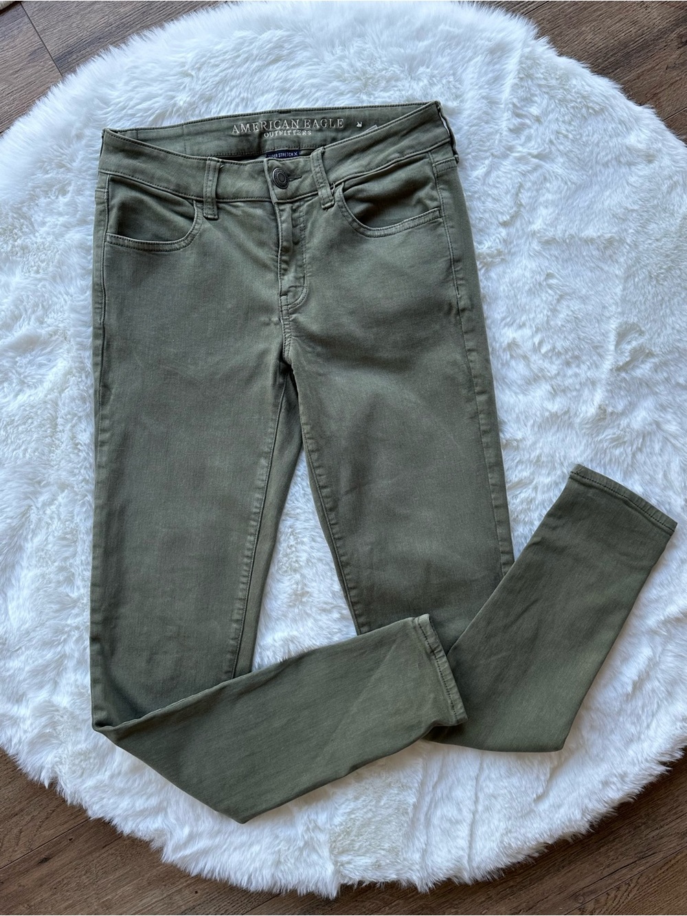 American Eagle Outfitters Olive Green Skinny Jegging Jeans 4
